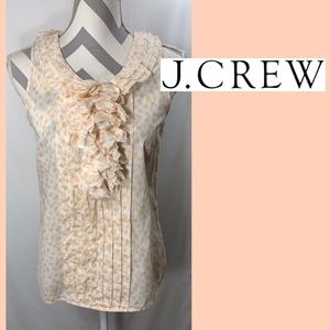 J.Crew Cheetah Print Ruffle Sleeveless Blouse